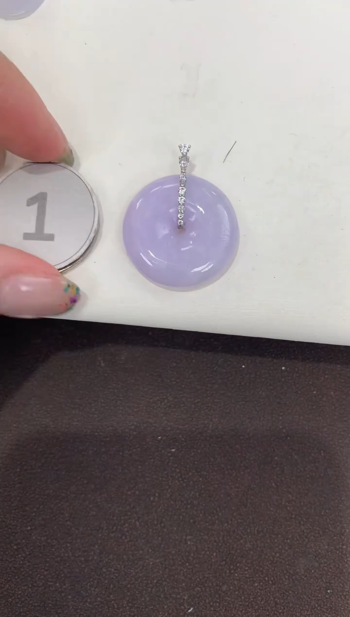 颈饰18K金镶嵌翡翠天然缅甸A货翡翠