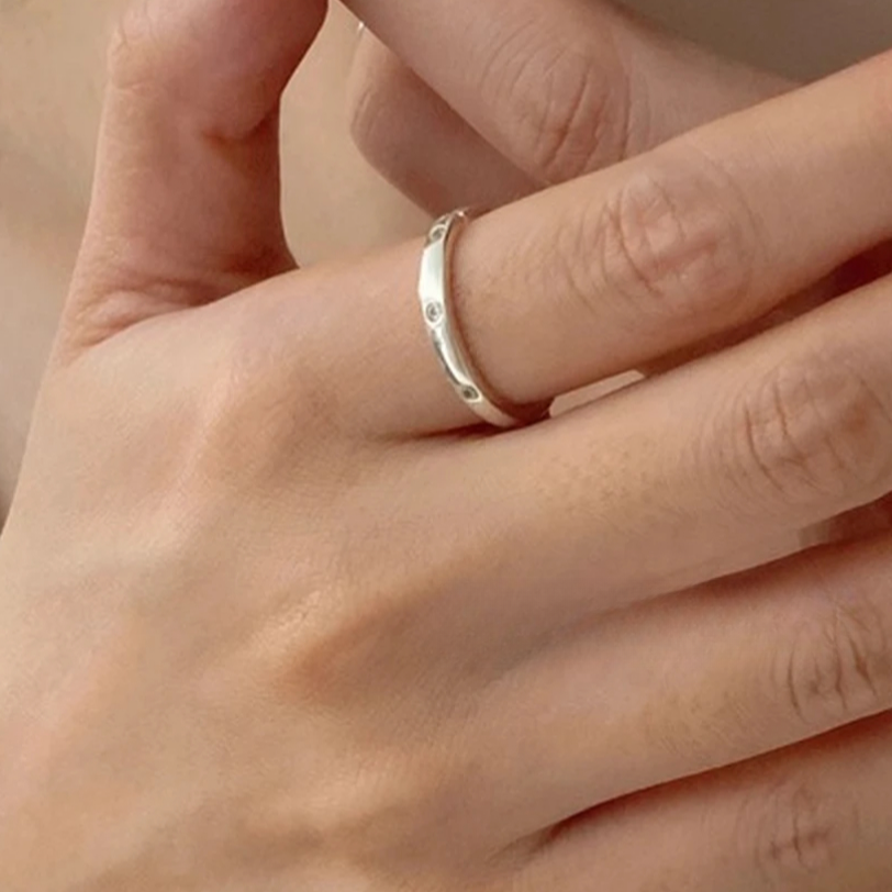 足银银制品 繁星戒指 时尚高颜值手饰精致气质百搭小众可调节 107
