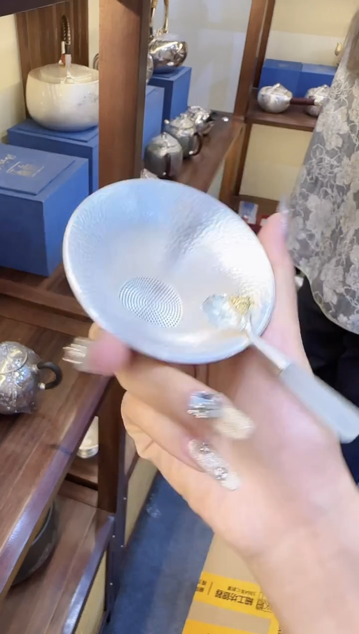 足银999 纯银茶漏一个