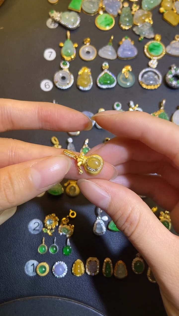 吊坠(不含链)银S925镶嵌翡翠1