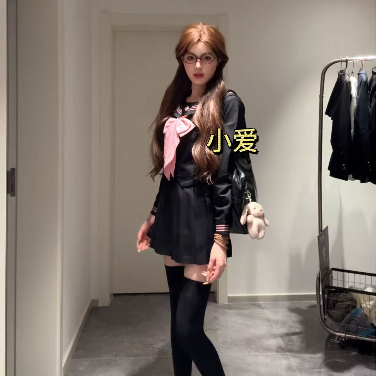 原创正版水手服jk制服黑粉莓莓新款套装收腰短袖学院风基础款
