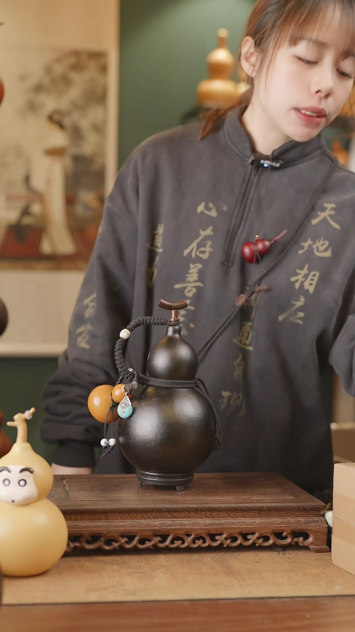 【闪购商品】289号精品天然大漆工艺防渗内胆酒葫芦~