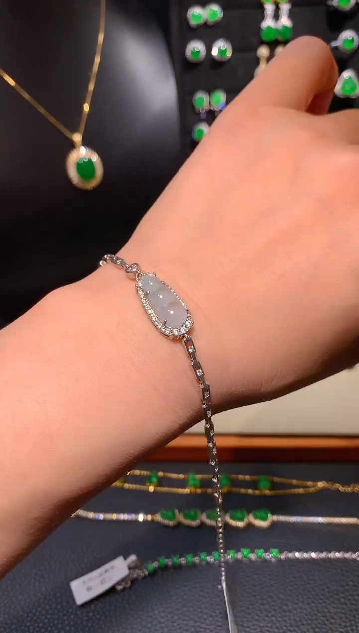 【闪购商品】翡翠手链银S925镶嵌手链