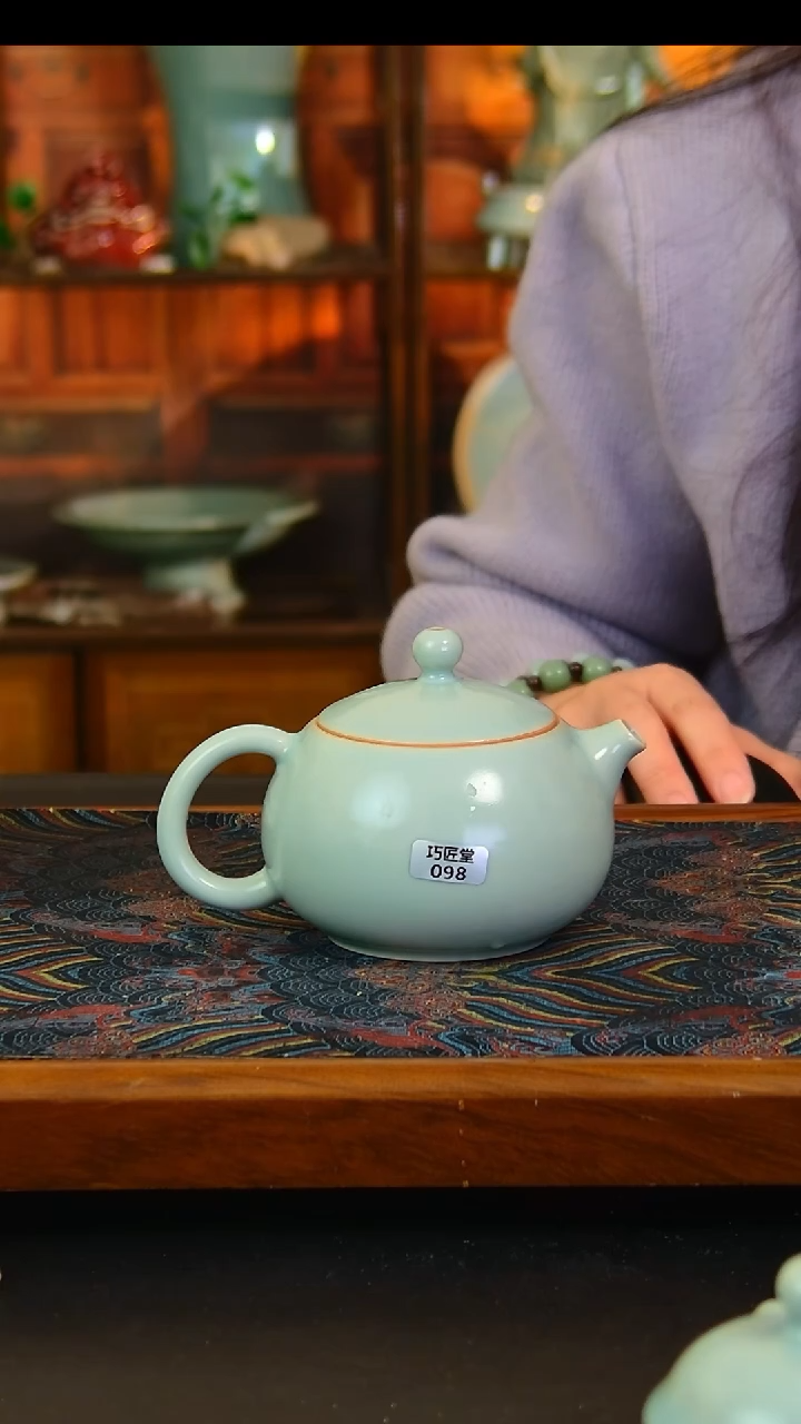 瓷片微瑕全手工西施壶，简装