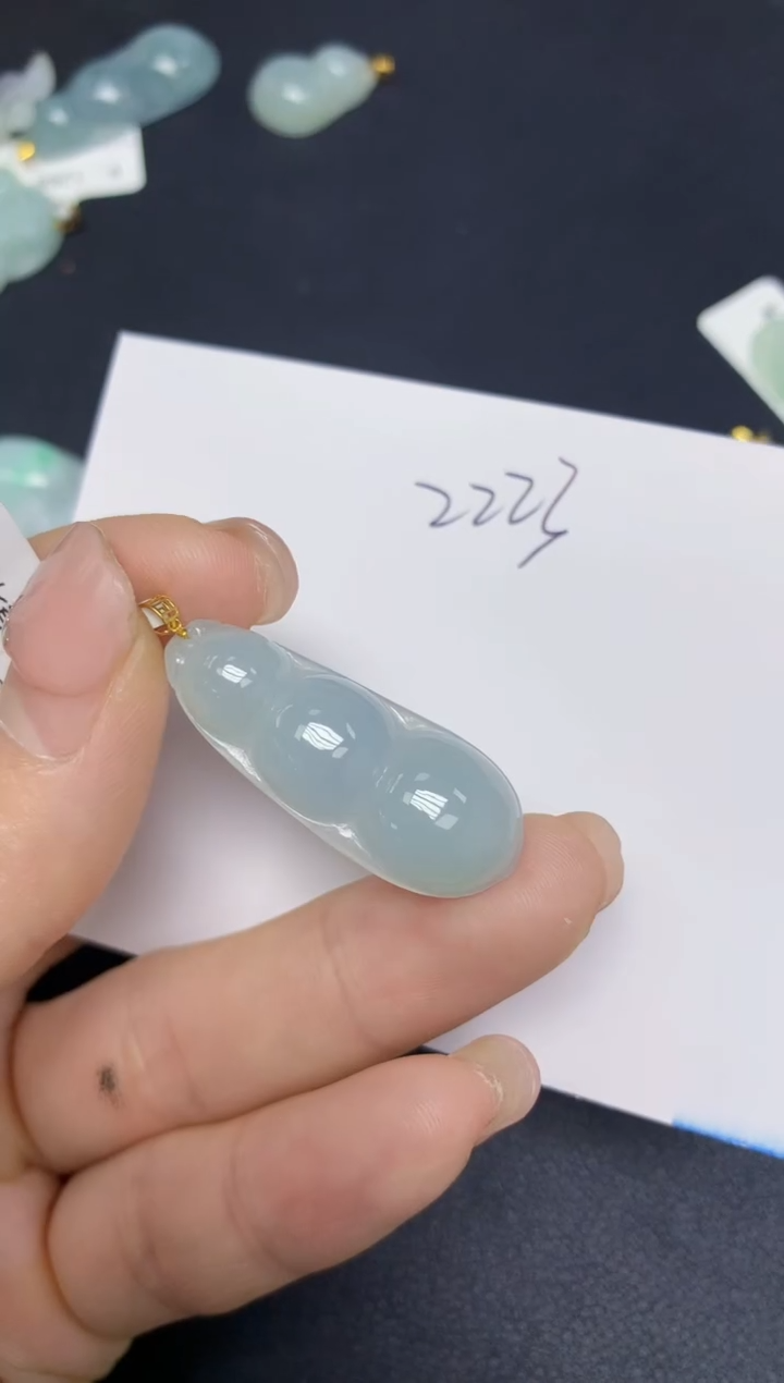 【闪购商品】翡翠挂件18K金镶嵌 天然翡翠A货