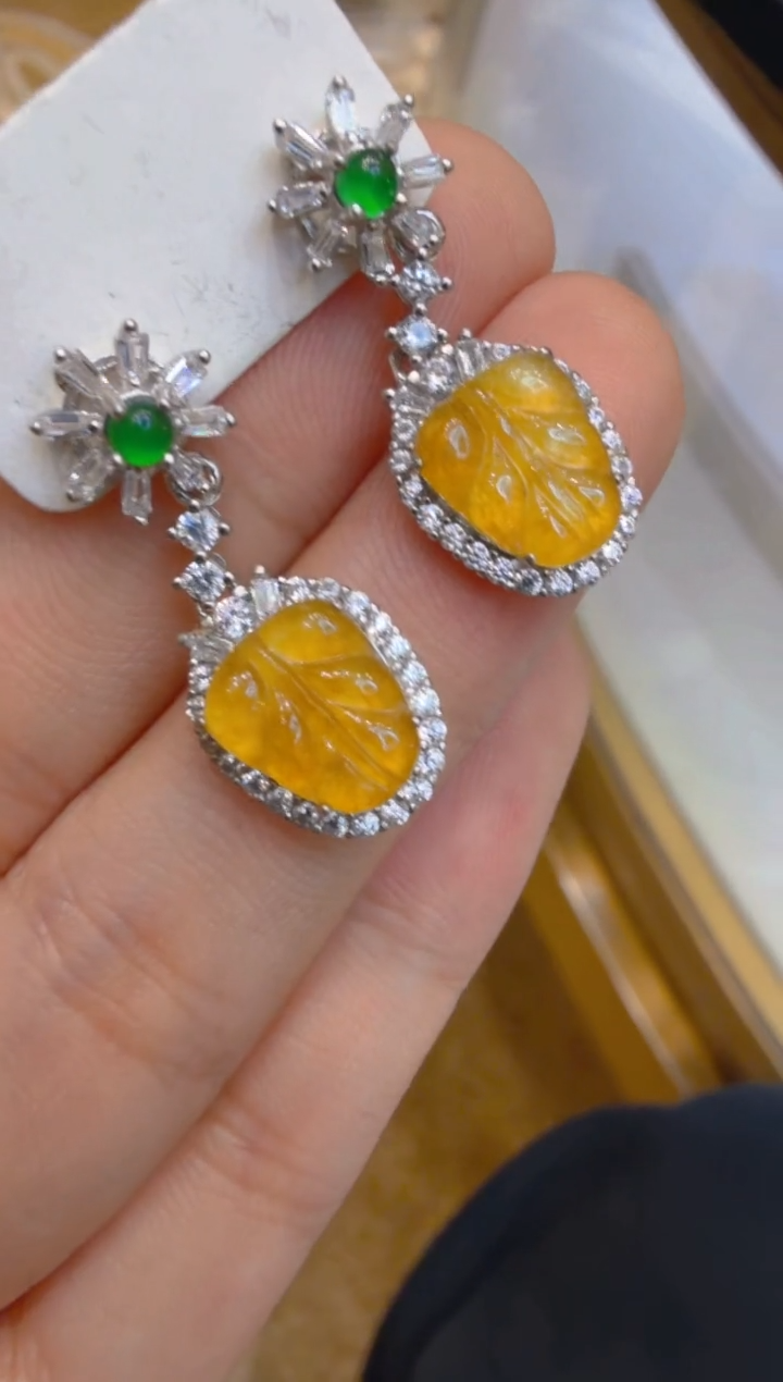 银S925镶嵌翡翠耳饰多样性团购发一件