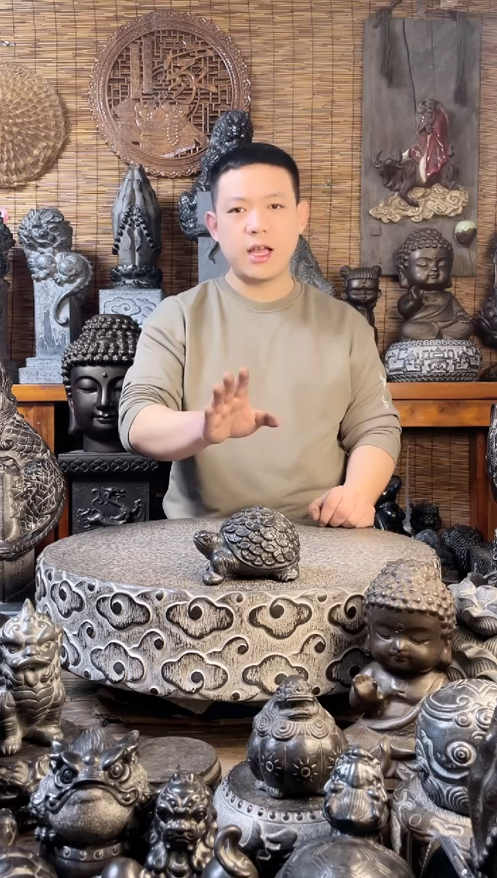 【闪购商品】13金钱龟天然青石雕刻