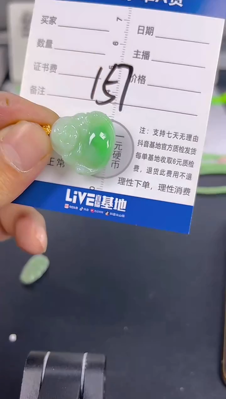 颈饰18K金镶嵌翡翠纯天然缅甸翡翠A货