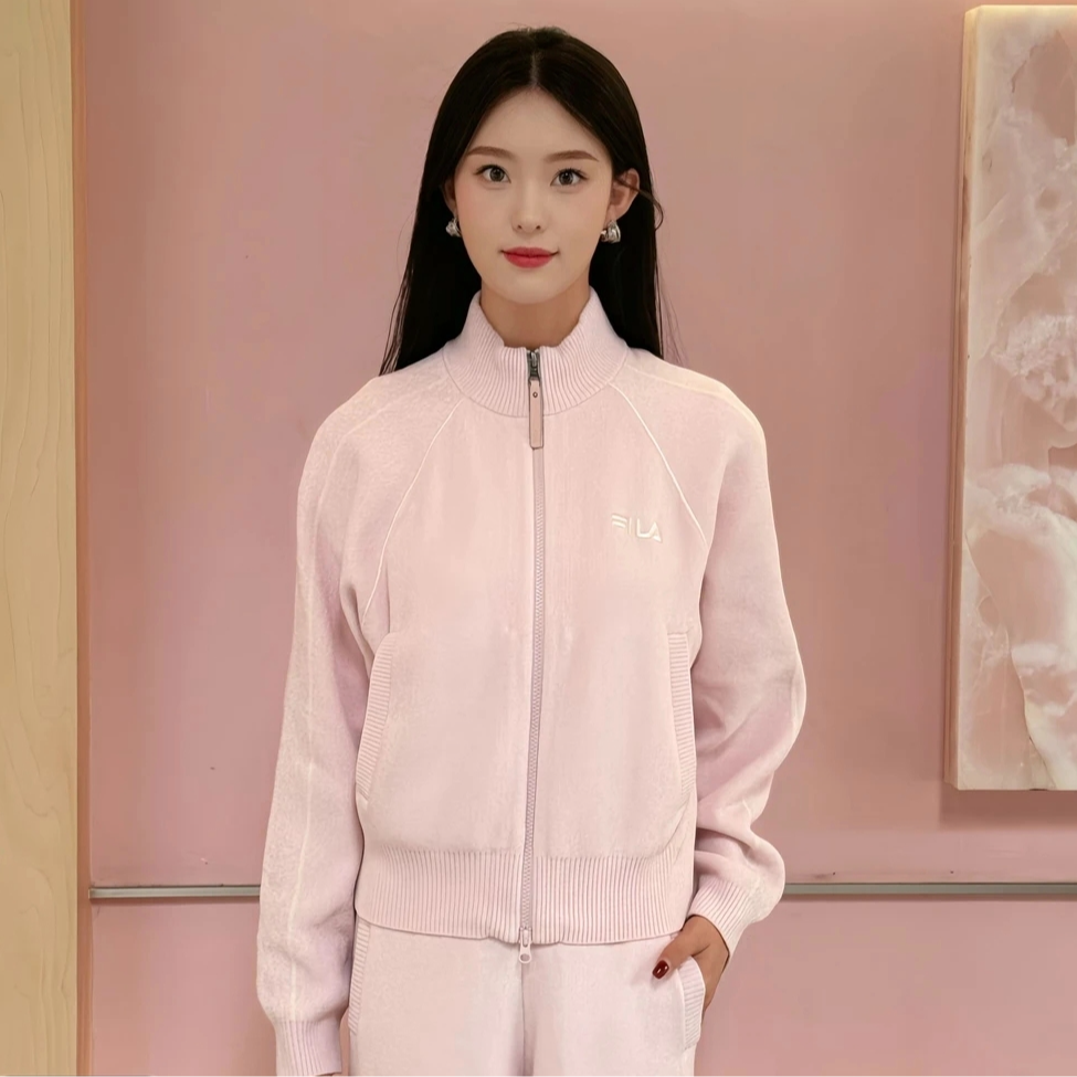 FILA斐乐【早秋新品】薄款时尚女款秋季室外长袖拉链户外针织外套