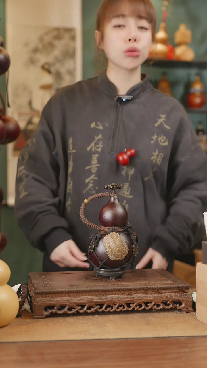 【闪购商品】162号精品天然大漆工艺防渗内胆酒葫芦~