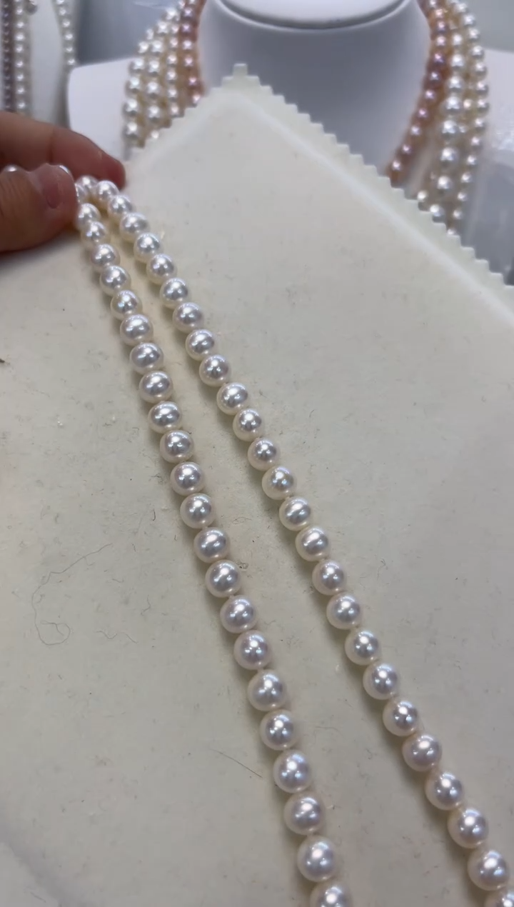 【闪购商品】淡水珍珠颈饰银S925镶嵌7.5-8.5mm