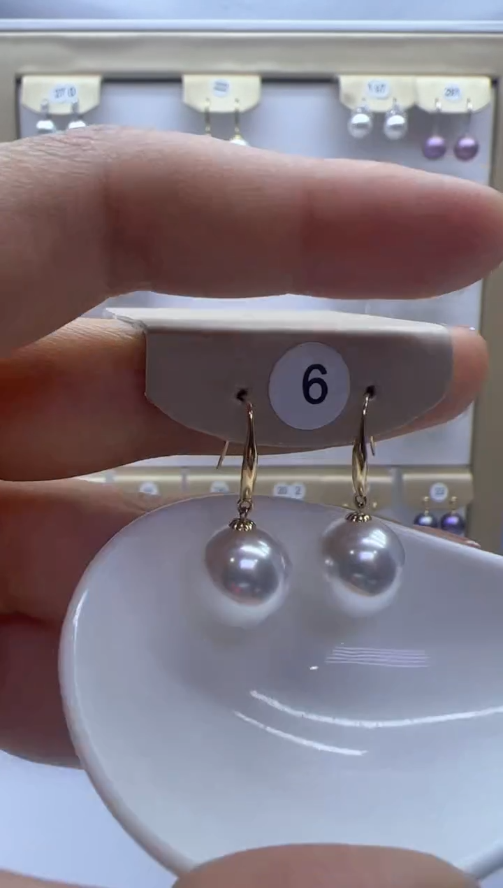 【闪购商品】淡水珍珠耳饰18K金镶嵌6