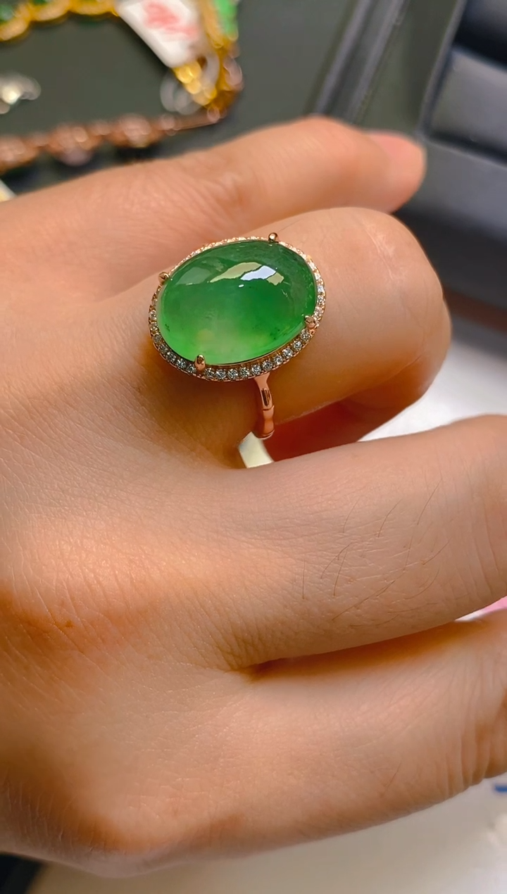 【闪购商品】翡翠耳饰银S925镶嵌天然A货翡翠1