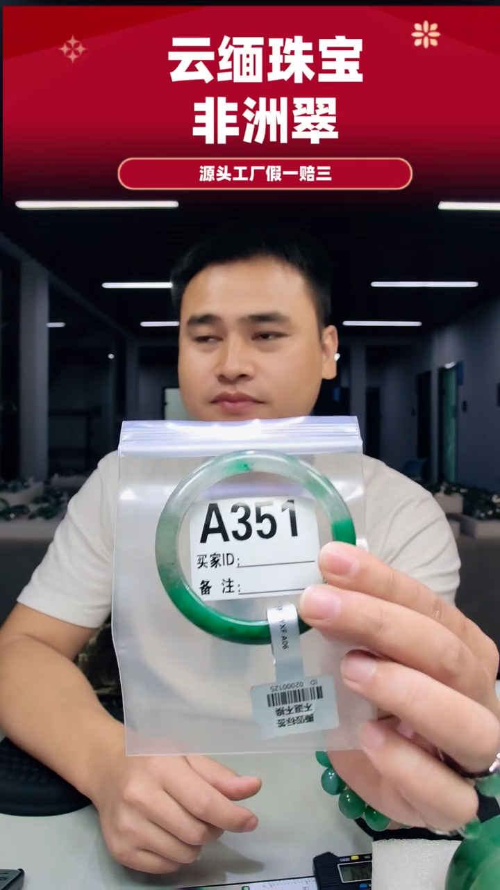 未镶嵌手镯石英质玉（非洲翠）59圈口A351