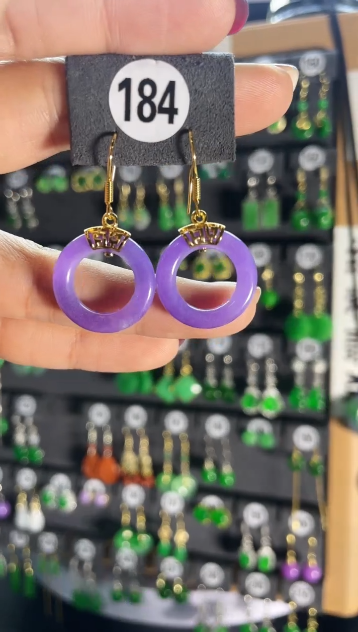 【闪购商品】翡翠耳饰银S925镶嵌184...