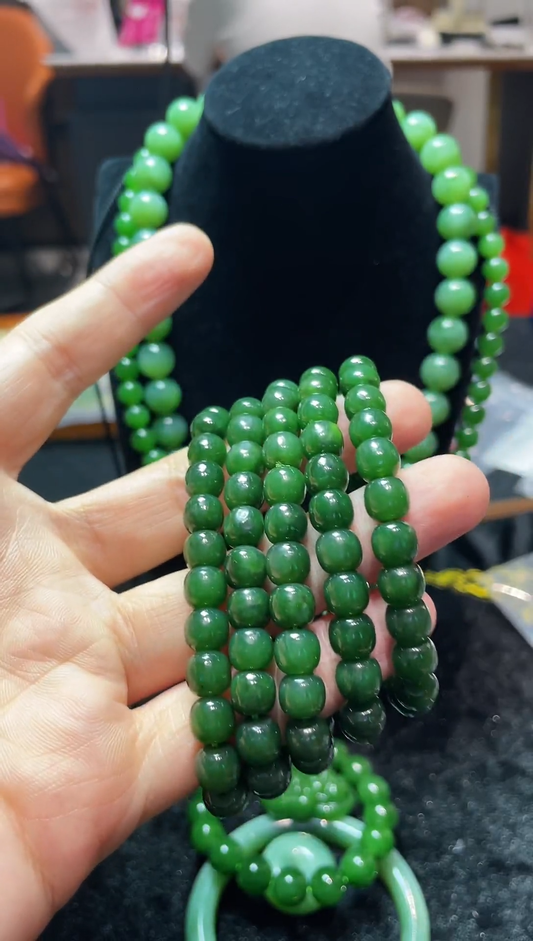 手串未镶嵌和田玉和田玉碧玉老型珠手串