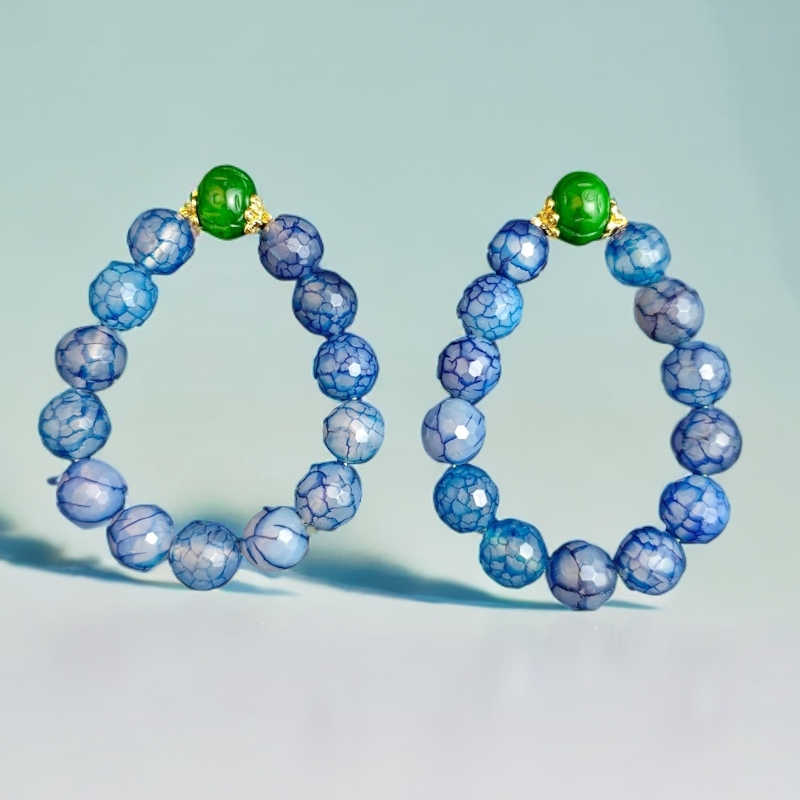 星际蓝玛瑙手串C01-166赠礼盒(多样性发其一)