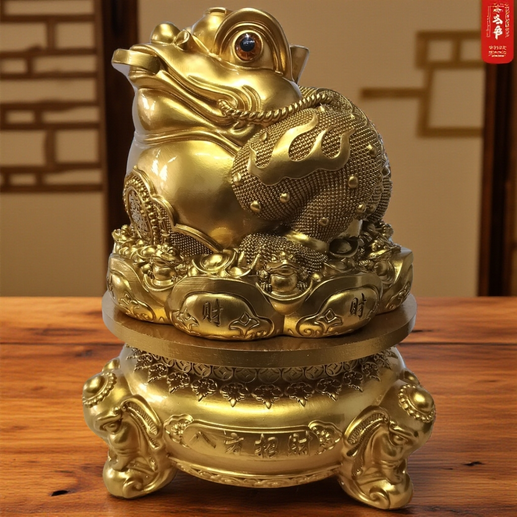 【八方招财】鎏金铜色金蝉玄关电视柜客厅办公室前台开业乔迁送礼