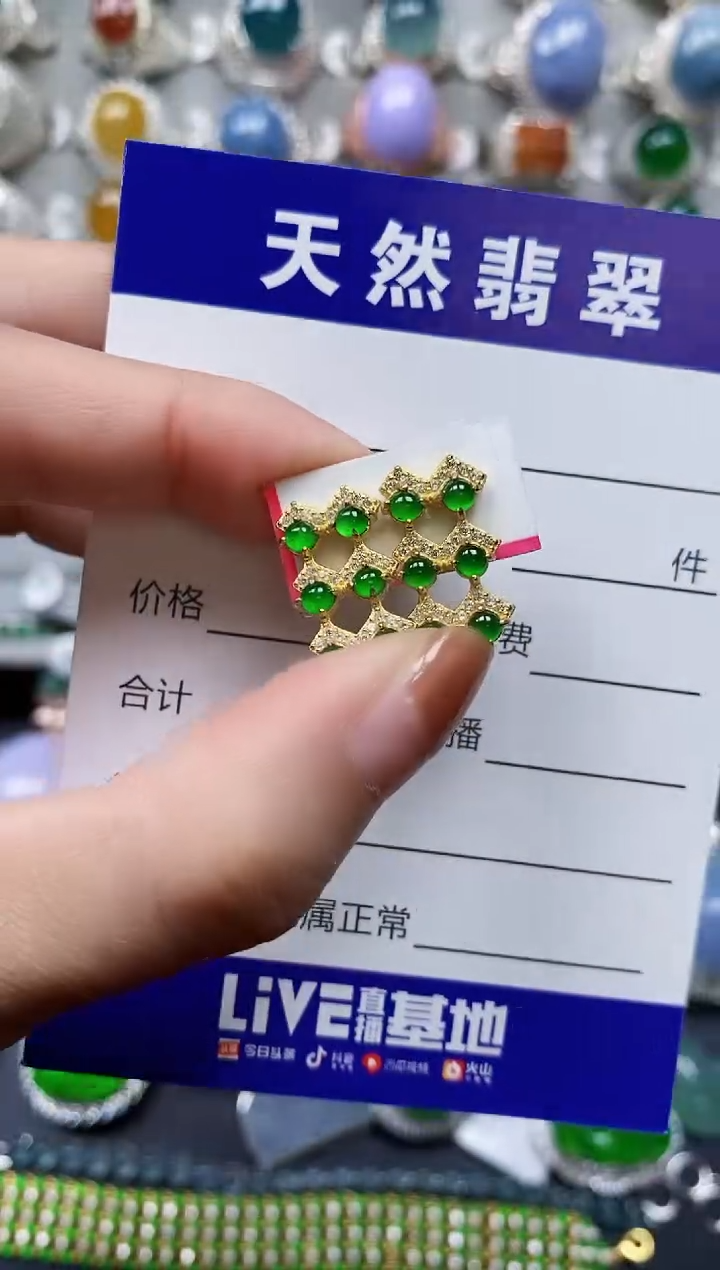 【闪购商品】翡翠耳饰银S925镶嵌0655