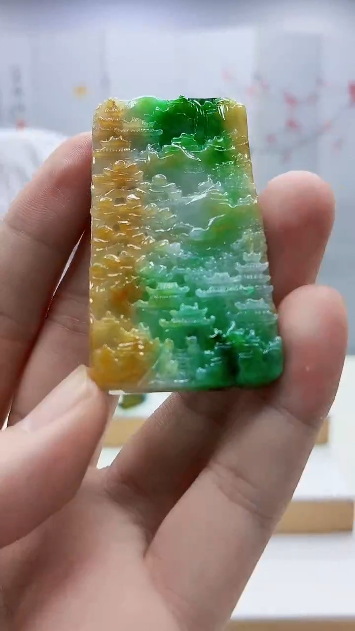 未镶嵌定制翡翠5145bb-毛货挂件42