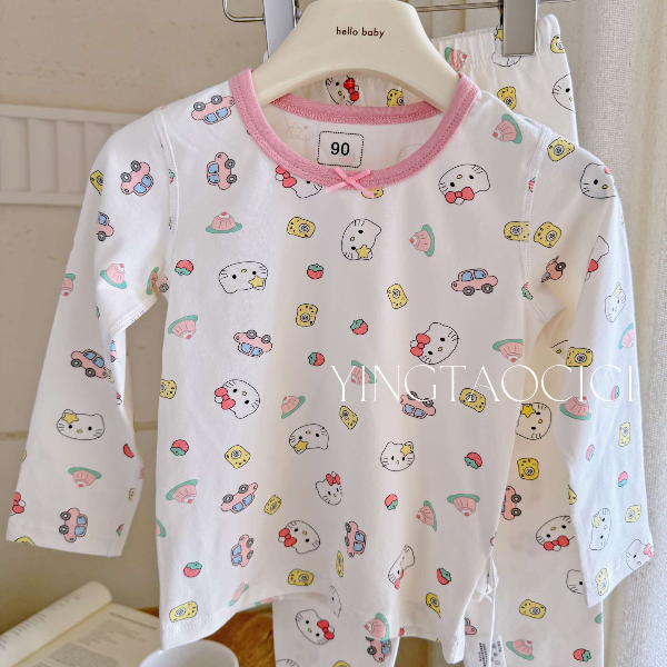 女童长绒棉秋衣秋裤家居服套装