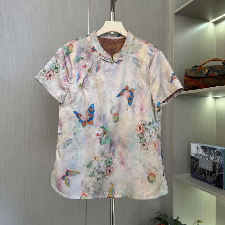 359款【蝶恋花】时尚洋气女士短袖上衣