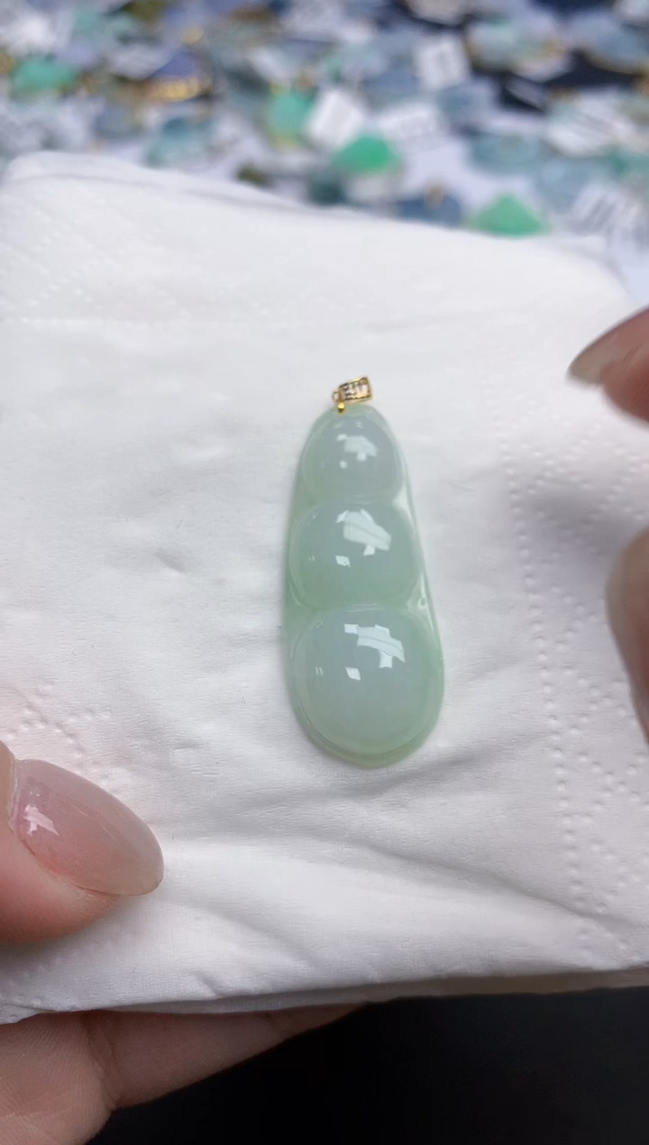 【闪购商品】翡翠颈饰18K金镶嵌天然缅甸翡翠A货