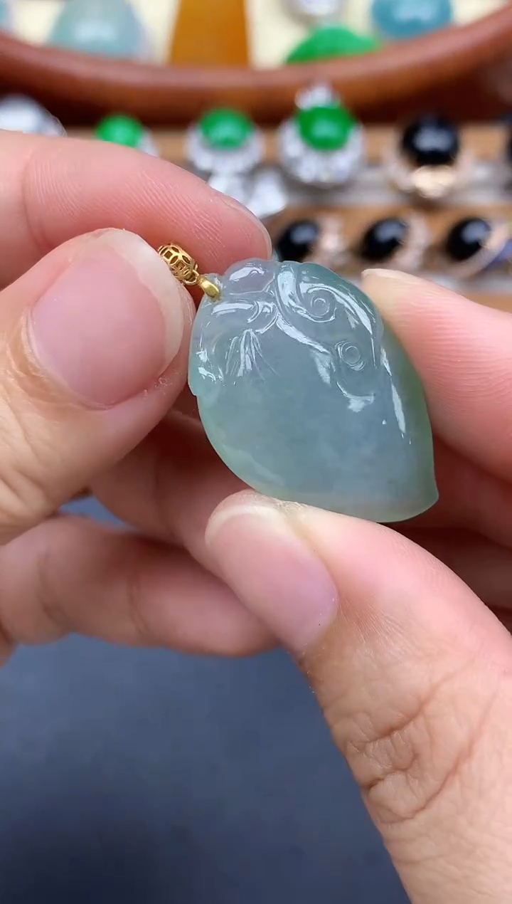 颈饰18K金镶嵌翡翠234-中国好珍宝