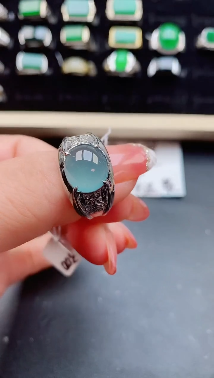 【闪购商品】翡翠戒指银S925镶嵌50880