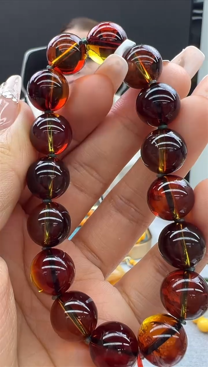 【闪购商品】琥珀手链未镶嵌22秒拍号