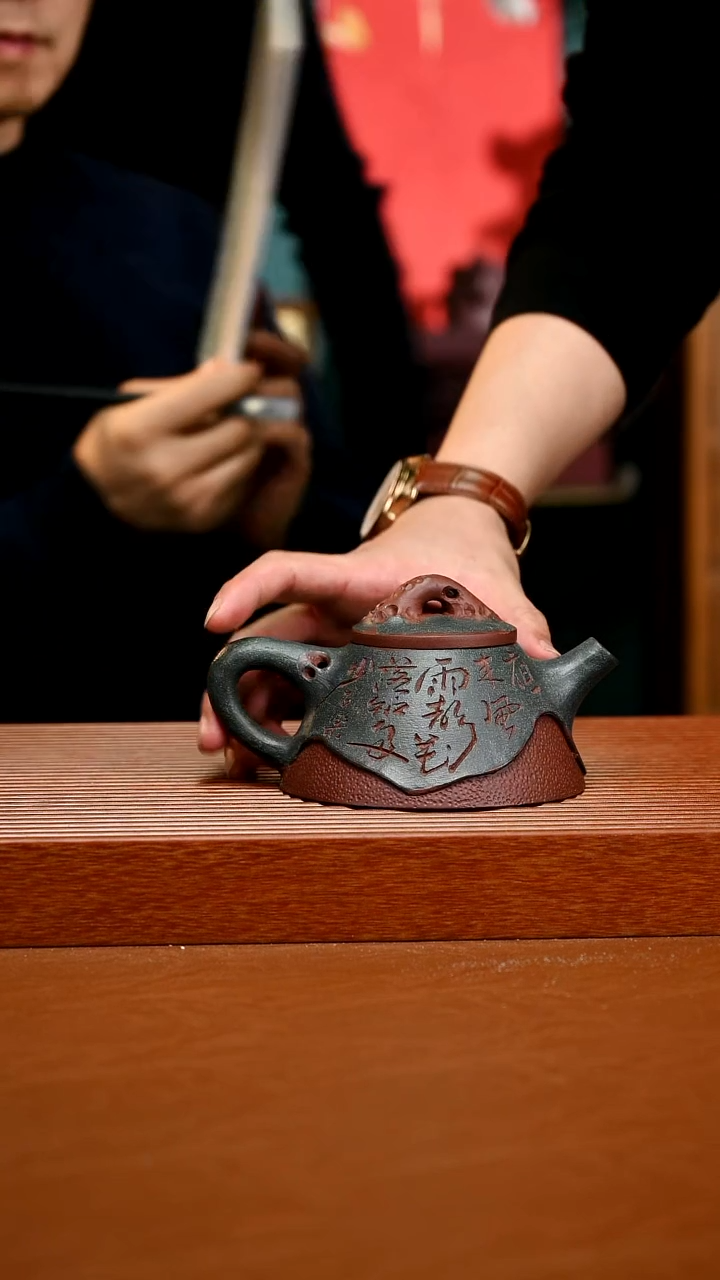茶壶紫砂石乐刻绘异型432