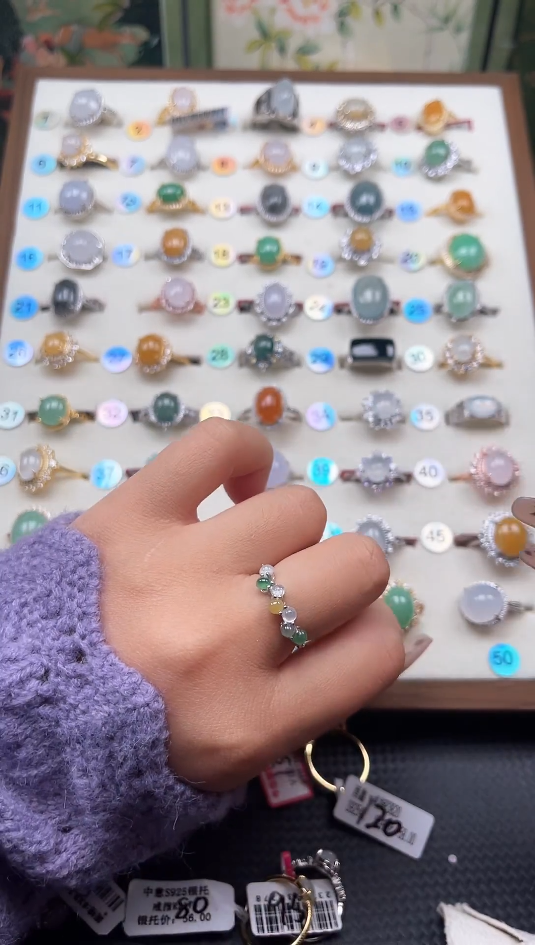 【闪购商品】翡翠戒指银S925镶嵌天然A货翡翠戒指