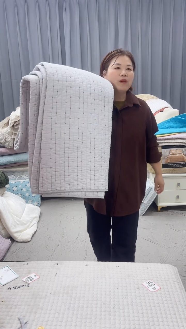 棉银灰米粒绣纯棉2.3*25