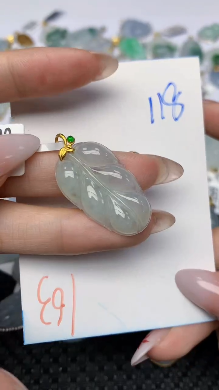 【闪购商品】翡翠颈饰18K金镶嵌天然翡翠a货