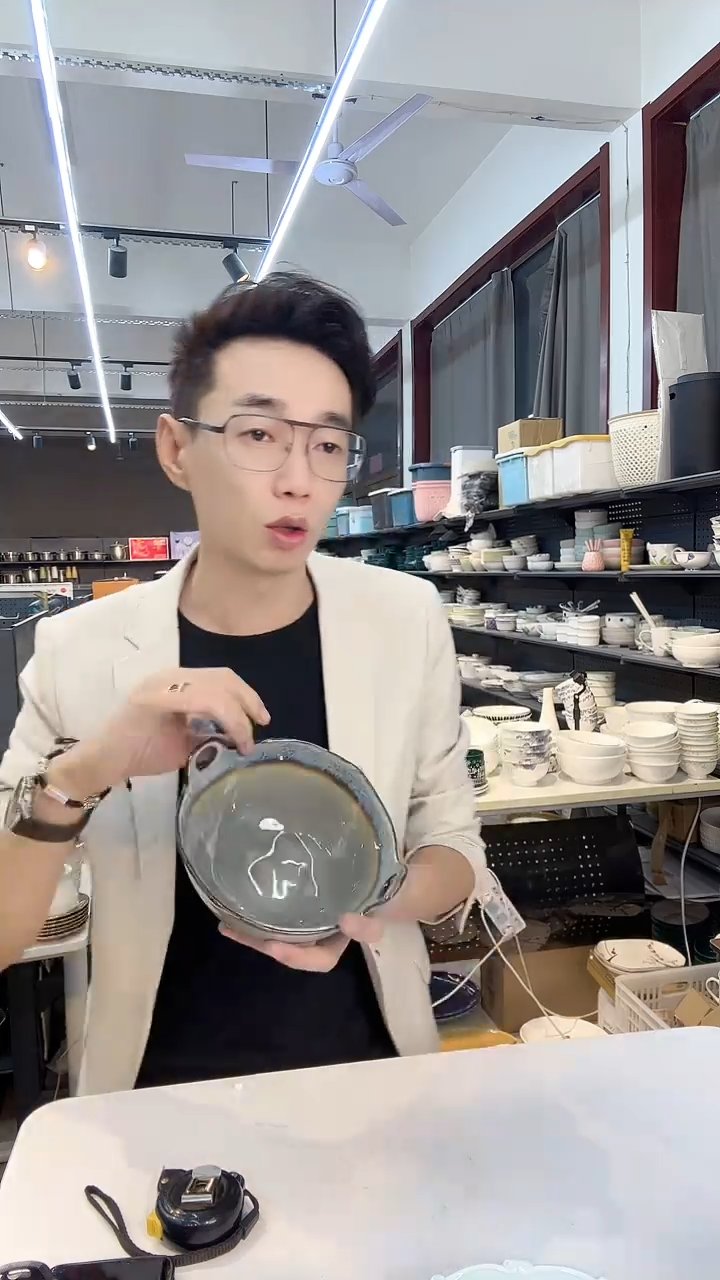 【闪购商品】双耳窑变冰裂釉碗