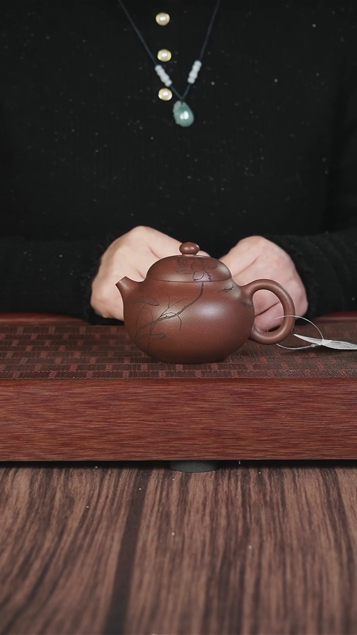 【闪购商品】紫砂茶壶pj  刻绘 文旦