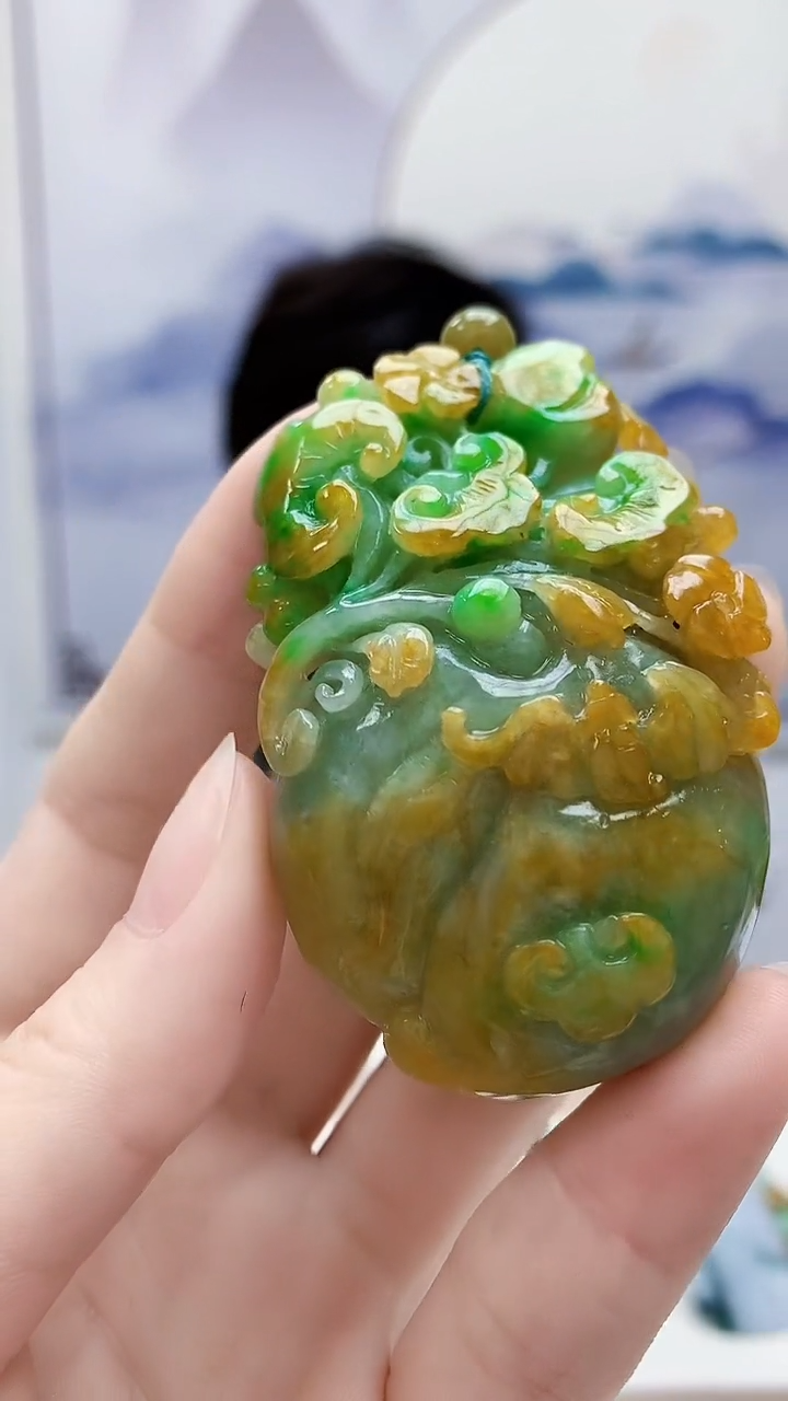 未镶嵌定制翡翠5176ry-毛货挂件67