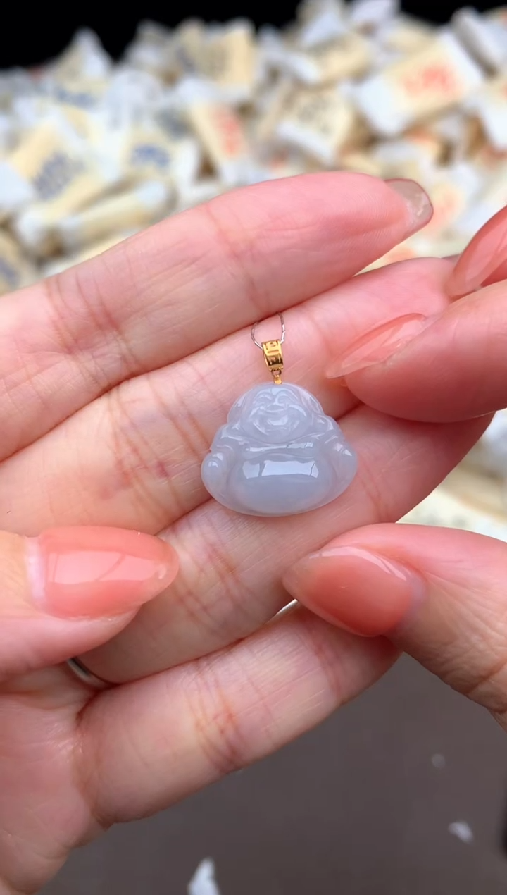 【闪购商品】翡翠挂件18K金镶嵌一