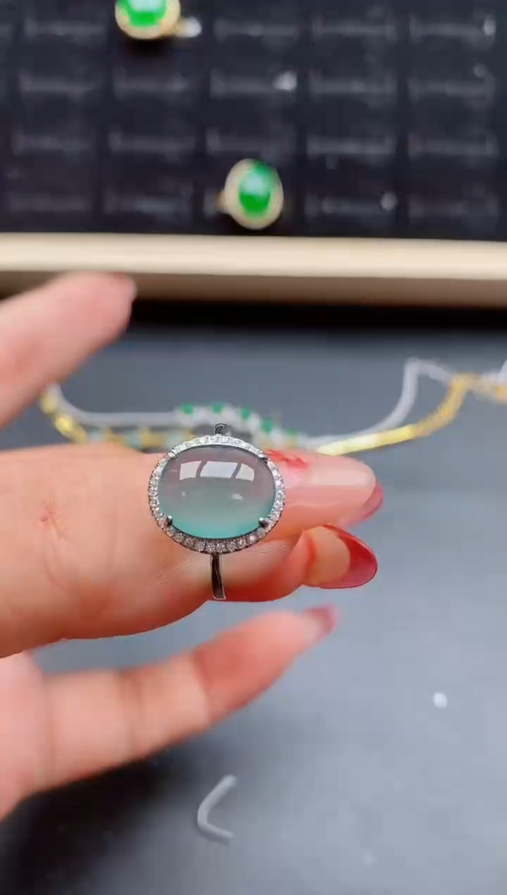 【闪购商品】翡翠戒指银S925镶嵌1321