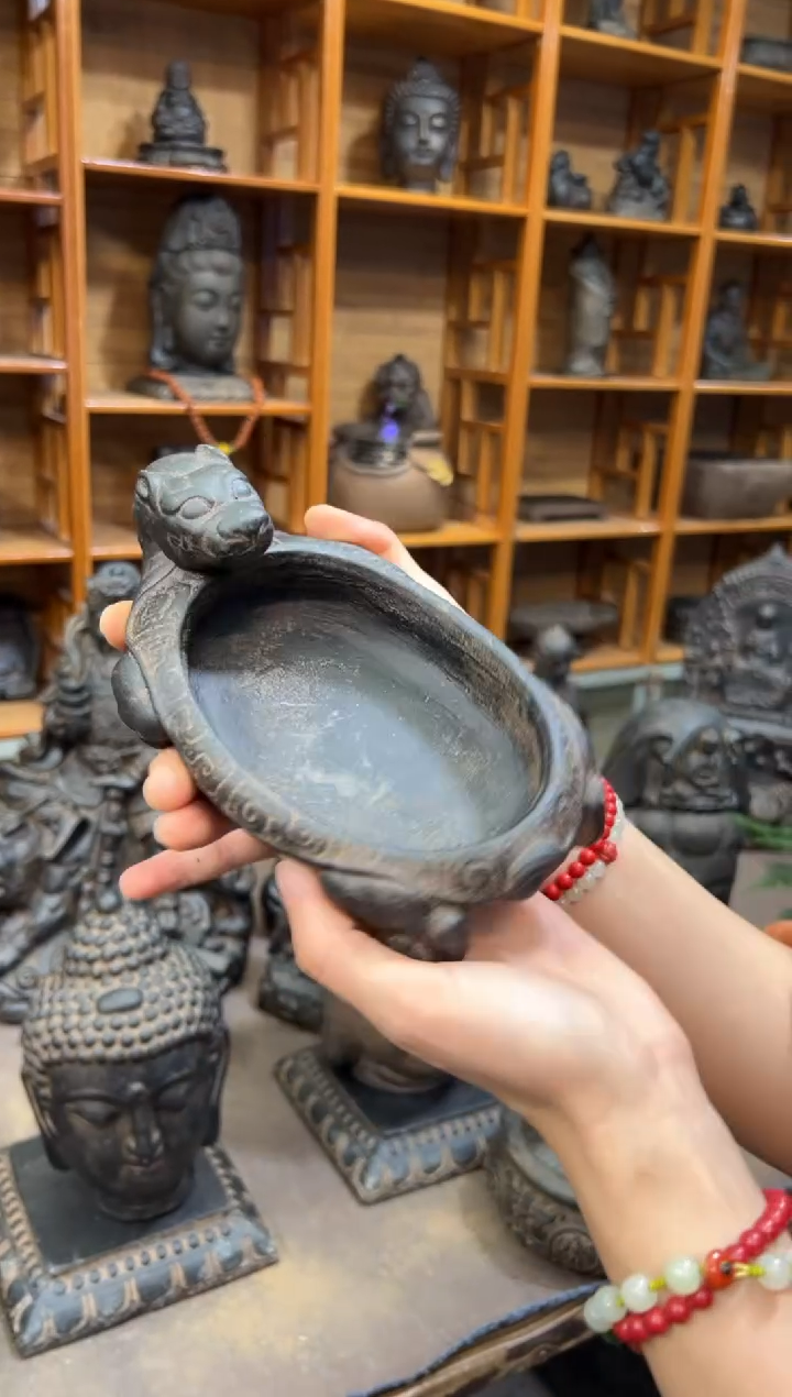 陶土【火山泥】小龙龟盆