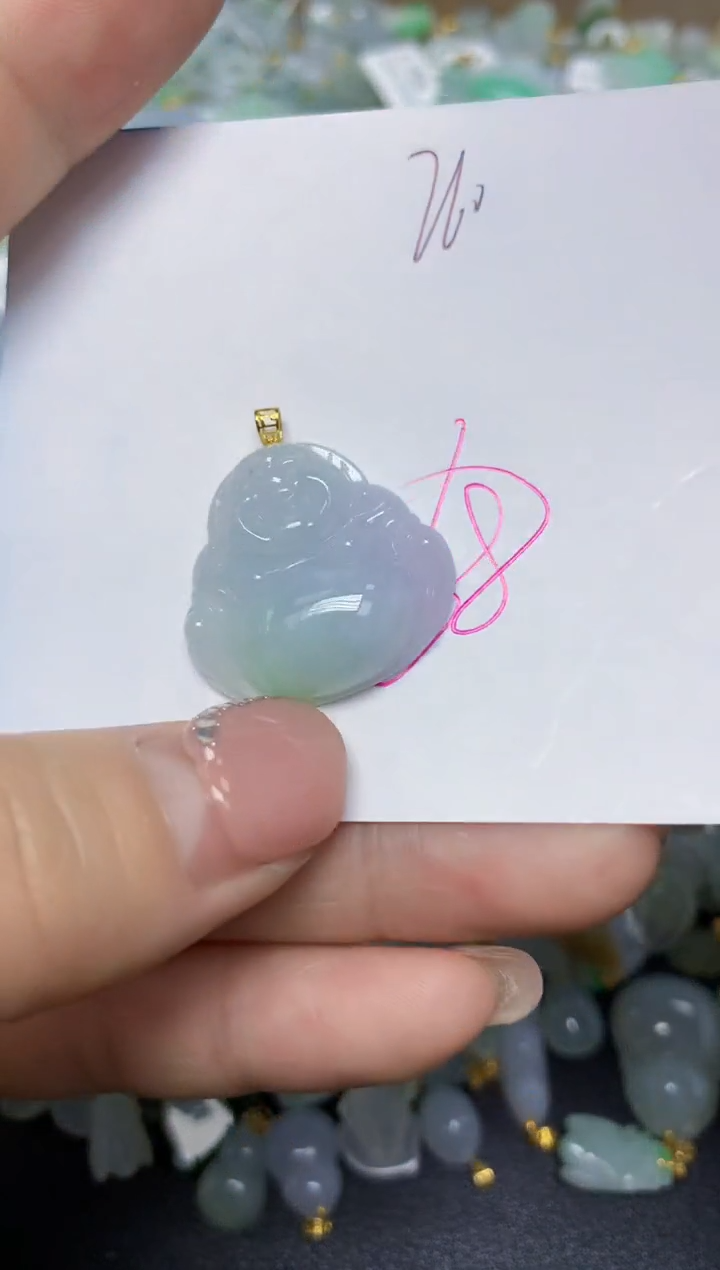 【闪购商品】翡翠挂件18K金镶嵌 天然翡翠A货