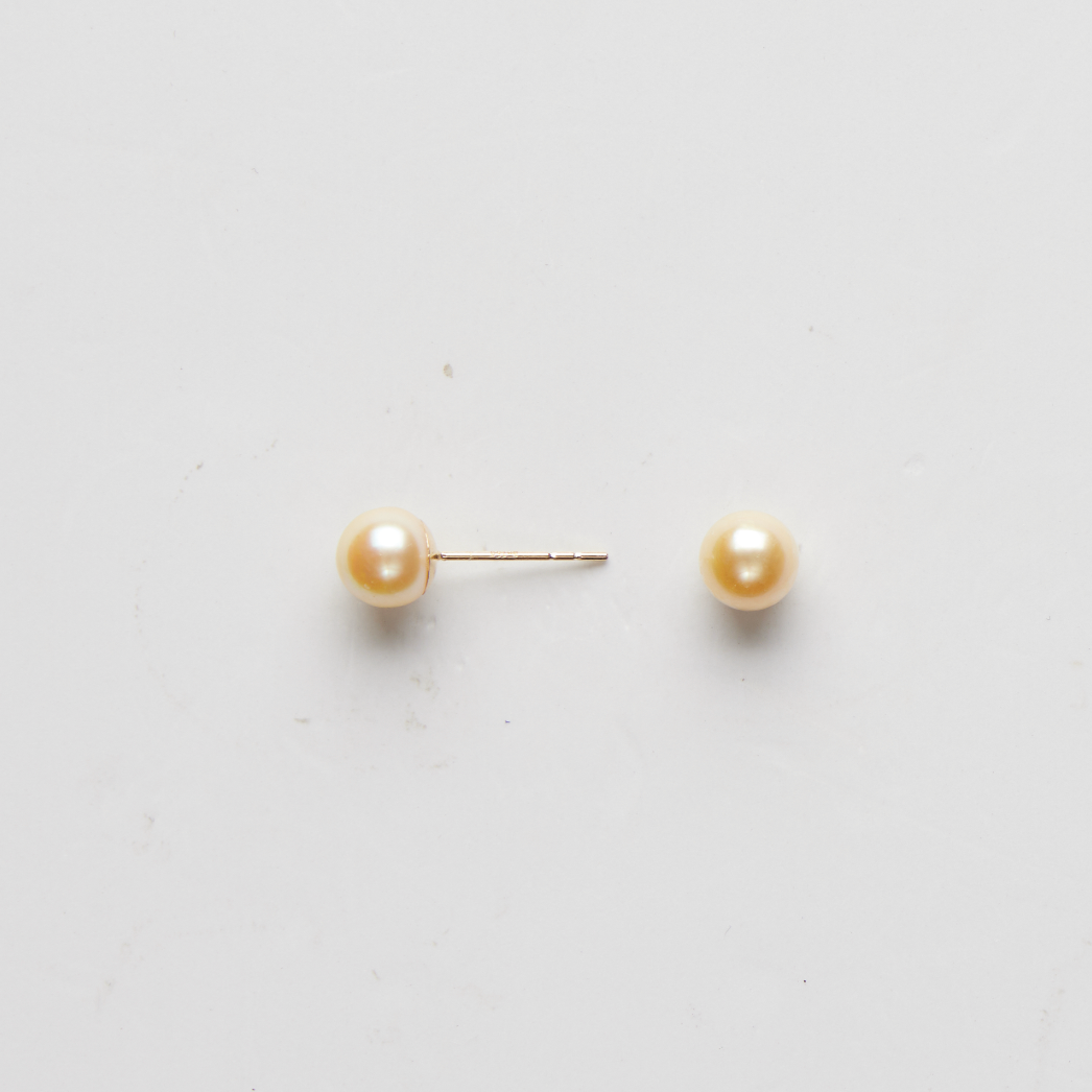礼兰珠宝【锦礼】18K金海水珍珠耳钉5-6mm