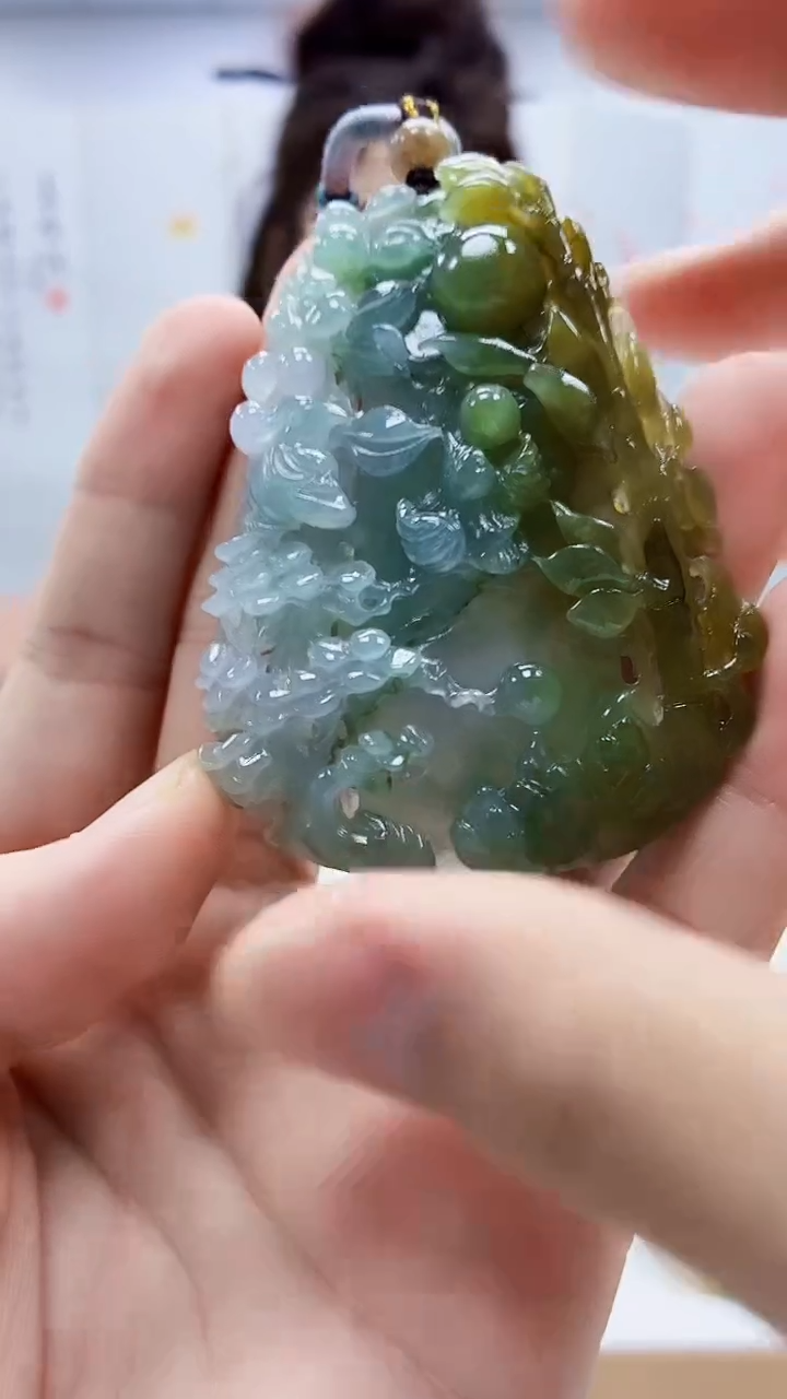 未镶嵌定制翡翠4829bb-毛货挂件54