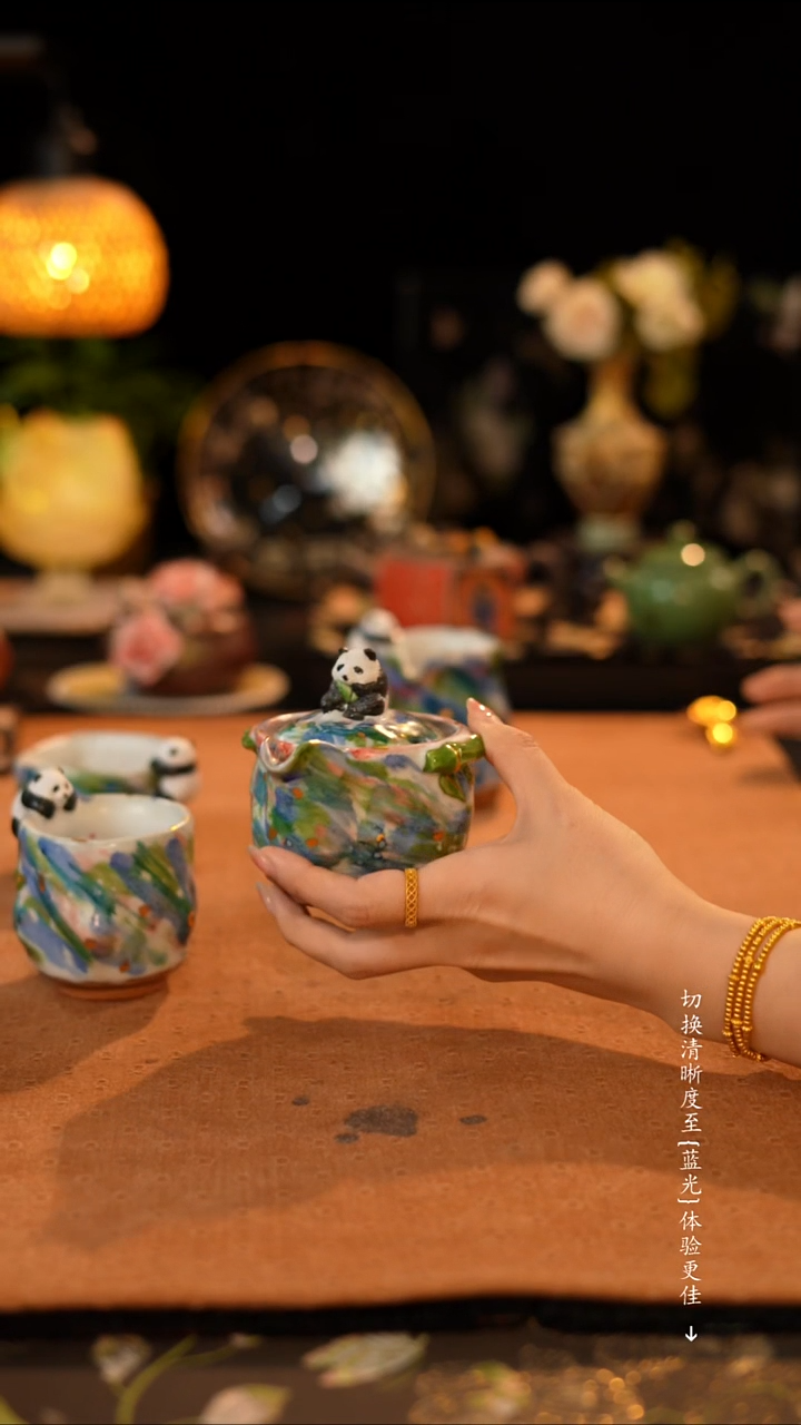 熊猫柴烧志野-宝瓶··