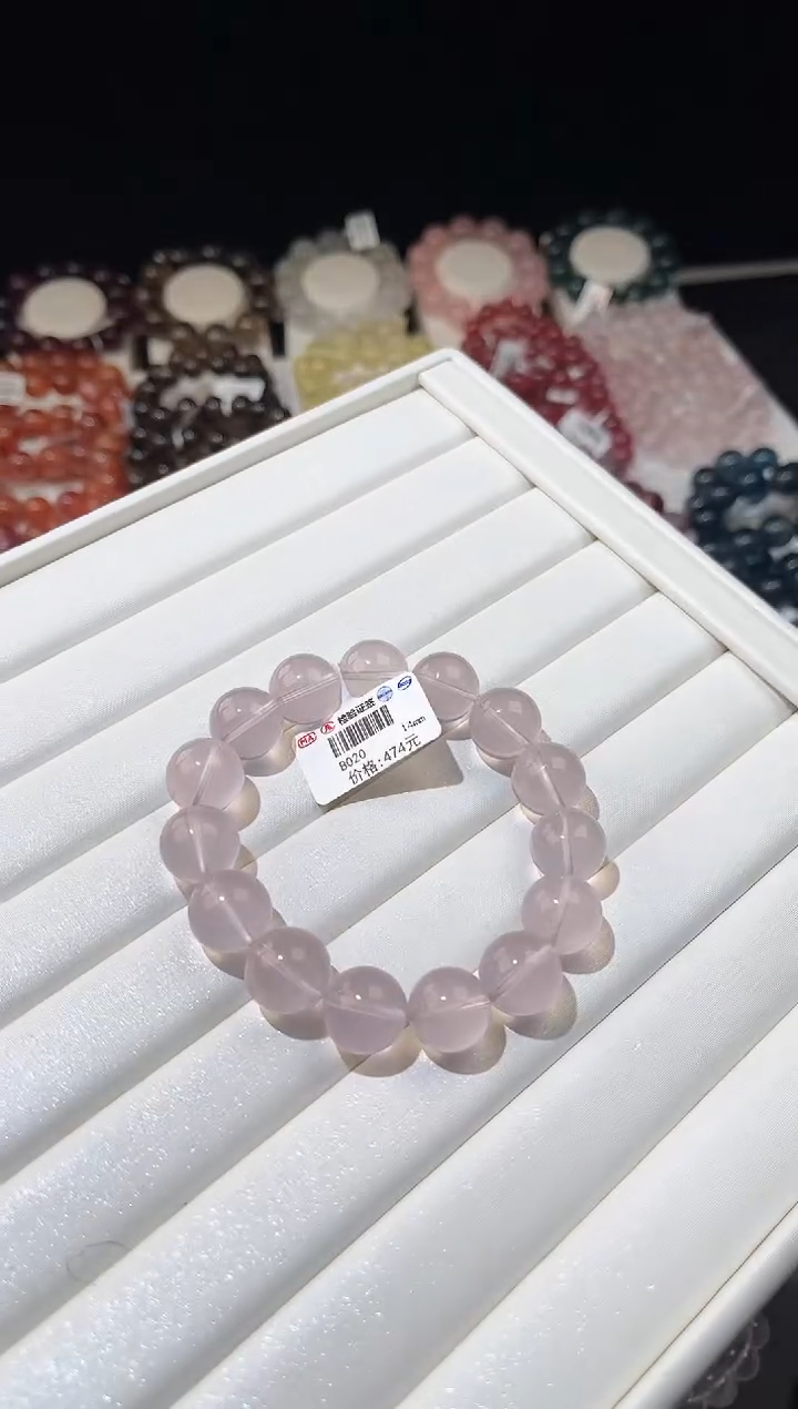 【闪购商品】水晶手链未镶嵌多样性发一紫莫粉14mm