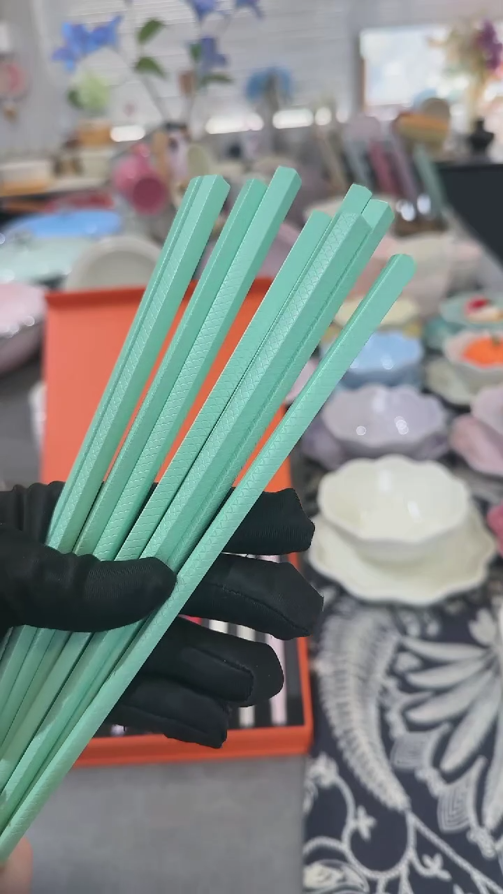 【闪购商品】瓷筷子SPS6双盒装-孔雀青