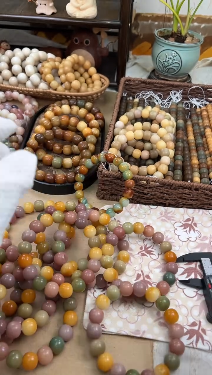 手串菩提根/象牙果a448 卡15 干磨玫瑰微瑕