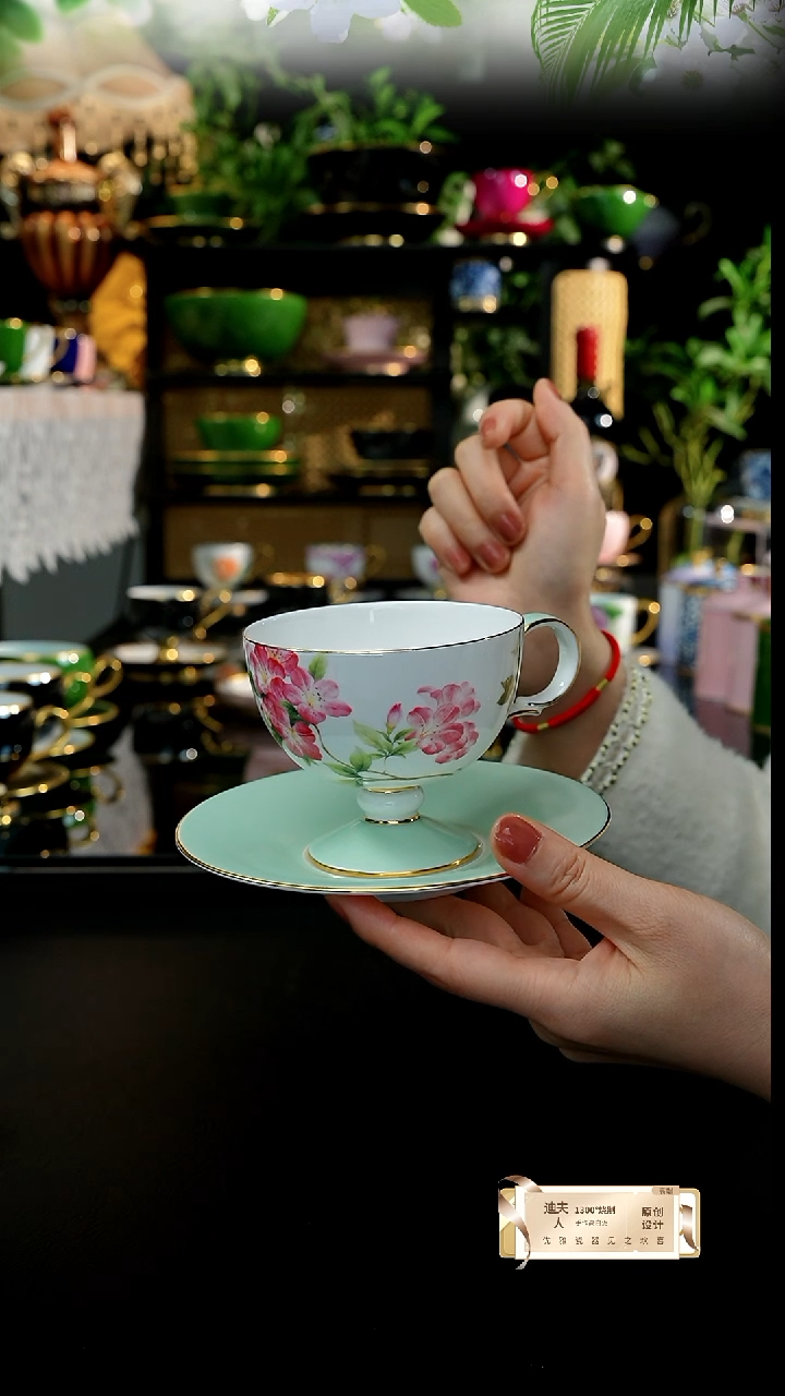 海棠花杯碟---------