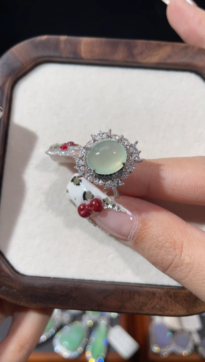 【闪购商品】翡翠戒指银S925镶嵌戒指