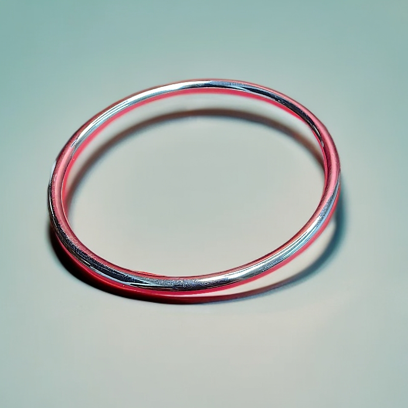 足银手镯 亮面 素圈 足银手镯 手工百搭简约实心传承圈圈光面经典